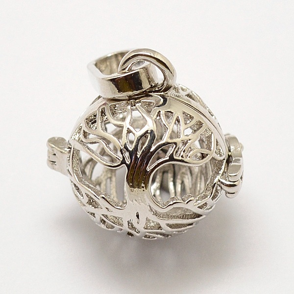 

PandaHall Brass Cage Pendants, For Chime Ball Pendant Necklaces Making, Round, Cadmium Free & Nickel Free & Lead Free, Platinum, 19x15mm...