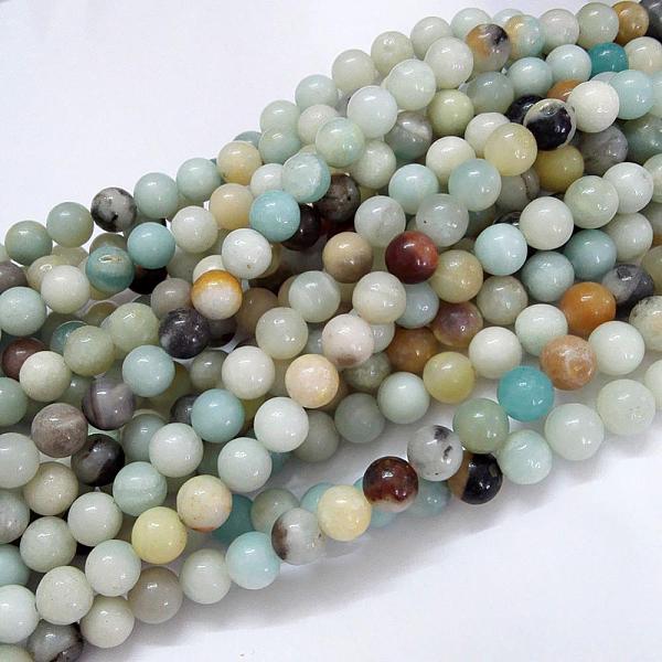 

PandaHall Natural Flower Amazonite Beads Strands, Round, 8mm, Hole: 1mm, about 47pcs/strand, 15.5 inch(39.5cm) Flower Amazonite Round