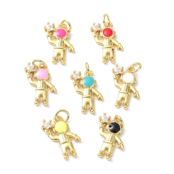 

PandaHall Brass Clear Cubic Zirconia Enamel Pendant, with Jump Rings, Long-Lasting Plated, Lead Free & Cadmium Free, Human, Real 18K Gold..., Multicolor