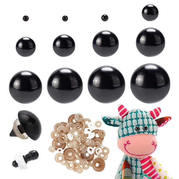 

PandaHall 144 Sets 12 Style Plastic & Resin Doll Eyes, Craft Eyes, for Crafts, Crochet Toy and Stuffed Animals, Black, 5~29x6~23mm Plastic...