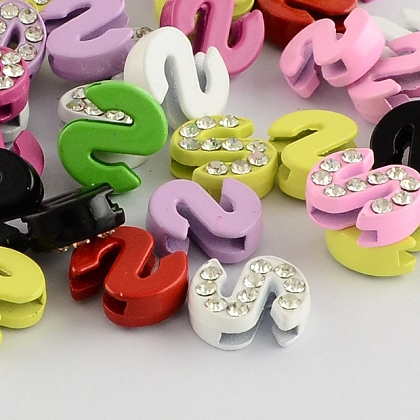 

PandaHall Mixed Color Zinc Alloy Grade A Rhinestone Letter Slide Charms, Letter.S, 12x10.5x4.5mm, Hole: 8x1.5mm Alloy+Rhinestone Letter S..., Clear