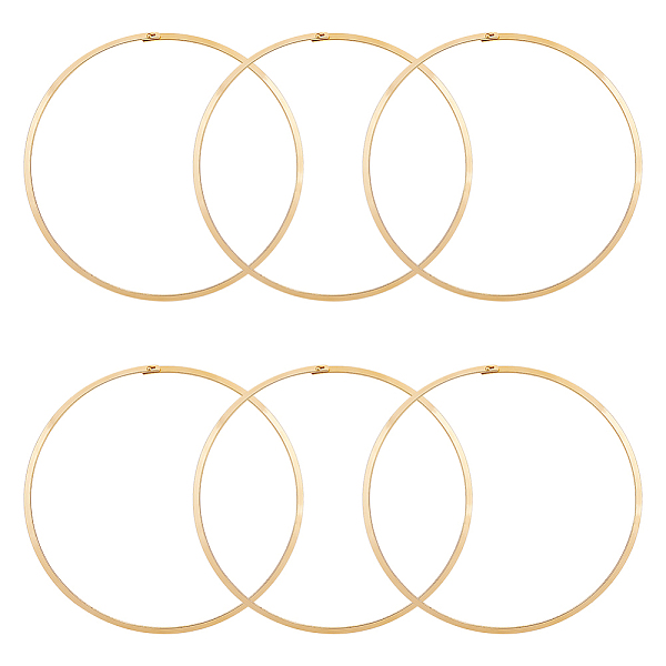 

PandaHall UNICRAFTALE 6pcs 13.5~14cm Golden Stainless Steel Necklace Wire Wrap Collar Metal Open Choker Chunky Necklace for Women 304...