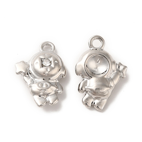 

PandaHall Rack Plating Alloy Pandants, with Clear Glass, Nickel Free, Spaceman with Star Charms, Platinum, 17.5x12.5x5mm, Hole: 1.8mm...