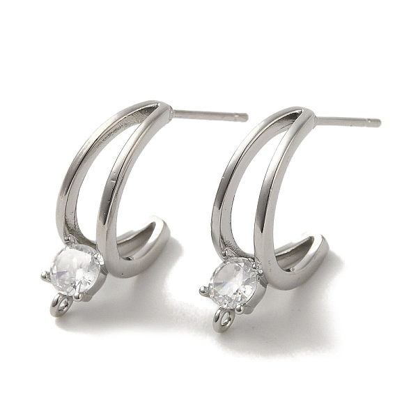 

PandaHall Rack Plating Brass Micro Pave Cubic Zirconia Studs Earrings Findings, Long-Lasting Plated, Lead Free & Cadmium Free, Platinum...