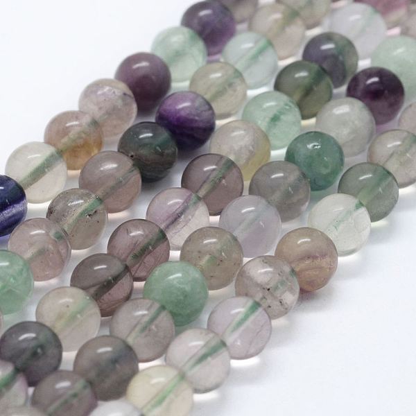 

PandaHall Natural Fluorite Beads Strands, Round, 8mm, Hole: 1.2mm, about 49pcs/strand, 15.35 inch(39cm) Fluorite Round