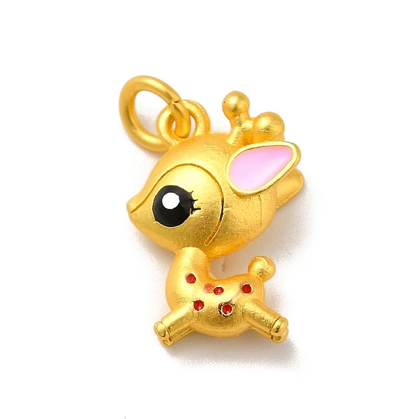 

PandaHall Rack Plating Alloy Enamel Pendants, Cadmium Free & Lead Free, with Jump Ring, Matte Gold Color, Deer, Pink, 16.5x12x7mm, Jump Ring...