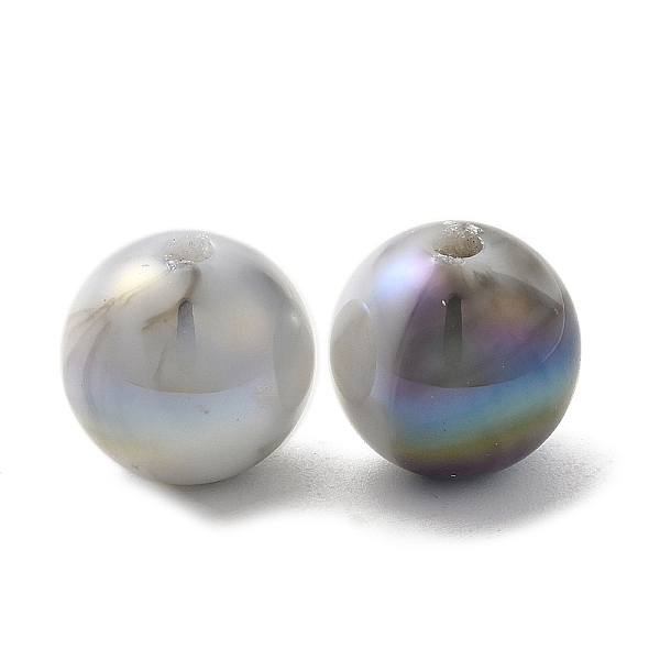 

PandaHall Iridescent ABS Plastic Beads, Round, Colorful, 12x11.5mm, Hole: 2mm ABS Plastic Round