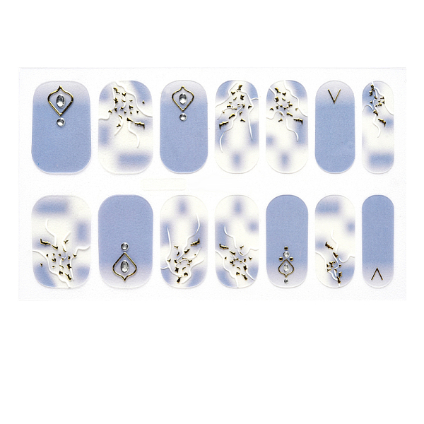 

PandaHall Full Cover Nombre Nail Stickers, Self-Adhesive, for Nail Tips Decorations, Light Steel Blue, 24x8mm, 14pcs/sheet Paper Others