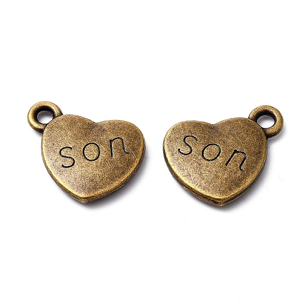 

PandaHall Mother's Day Theme, Tibetan Style Alloy Family Charms, Heart with Word Son, Cadmium Free & Nickel Free & Lead Free, Antique Bronze...