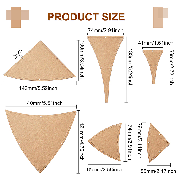 

PandaHall BENECREAT 6 Shapes Acrylic Quilting Template Set, 3" 5" Triangle Transparent Acrylic Quilting Rulers Templates 2.8mm Thick for..., Clear