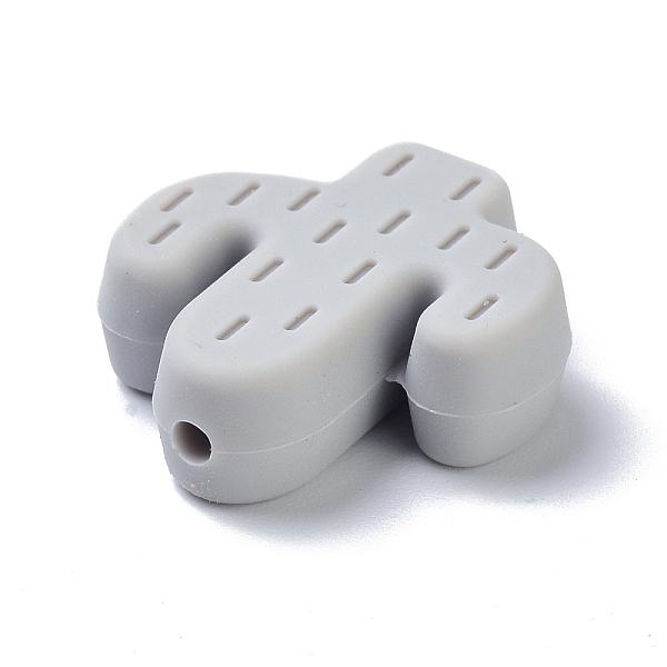 

PandaHall Silicone Focal Beads, Chewing Beads For Teethers, Cactus, Silver, 25x23x8mm, Hole: 2.3mm Silicone Others Silver