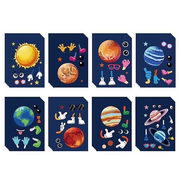 

PandaHall 48 Sheets 8 Styles Paper Make a Face Stickers, Make Your Own Self Adhesive Funny Decals, for Kid Art Craft, Planet Pattern..., Multicolor