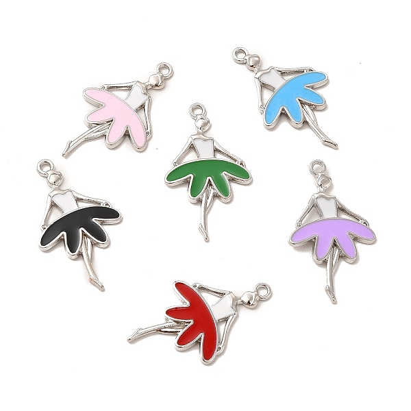 

PandaHall Alloy Enamel Pendants, Ballerina Charm, Platinum, Mixed Color, 31x18x2mm, Hole: 1.6mm Alloy+Enamel Human Multicolor