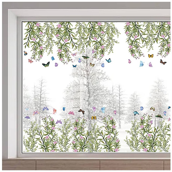 

PandaHall PVC Window Static Stickers, Rectangle Shape, for Window Decoration, Butterfly, 280x1160mm PVC Butterfly