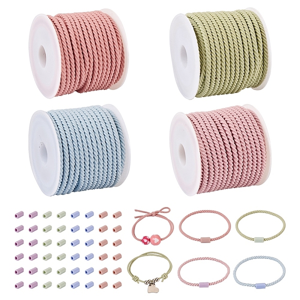 

PandaHall DIY Macaron Color Hair Ties Making Kit, Including 20M Nylon Elastic Cords, 100Pcs Plastic Hair Rope Tube Buckle, Mixed Color Nylon..., Multicolor