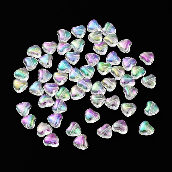 

PandaHall Transparent Acrylic Beads, AB Color, Heart, Mixed Color, 6x7x3.5mm, Hole: 1.2mm Acrylic Heart Multicolor