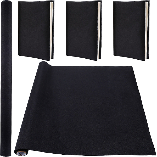 CRASPIRE 43.3 x 16.53" Black Silk Cloth Book Cloth for Book Binding A3-A8 Fabric Surface Paper Backed Bookcover Bookbinding Supplies Book Covering Protector for Books Album DIY Scrapbooking Archival