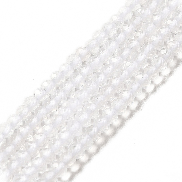 

PandaHall Natural Quartz Crystal Beads Strands, Rock Crystal, Grade AA, Faceted, Rondelle, 3x2mm, Hole: 0.5mm, about 173pcs/strand, 15.55''...