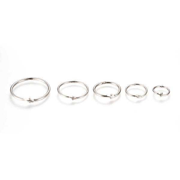 

PandaHall Iron Loose Leaf Book Binder Hinged Rings, Platinum, 31x2.5mm Iron