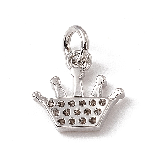 

PandaHall Brass Micro Pave Cubic Zirconia Charms, with Jump Rings, Crown Charm, Platinum, 10x10x2mm, Hole: 2.7mm Brass+Cubic Zirconia Crown..., Clear