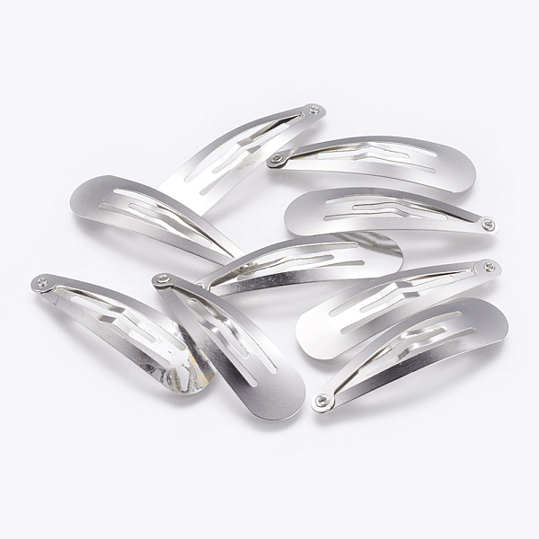 

PandaHall Iron Snap Hair Clip Findings, Platinum, 31x10.5mm Iron