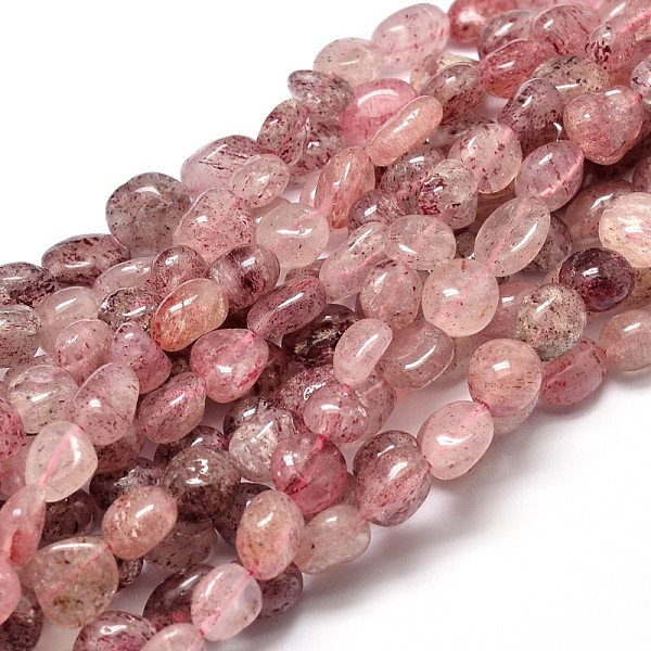 

PandaHall Natural Strawberry Quartz Gemstone Nuggets Bead Strands, Tumbled Stone, 9~12x8~13x5~7mm, Hole: 1mm, about 15.3 inch~15.7 inch...
