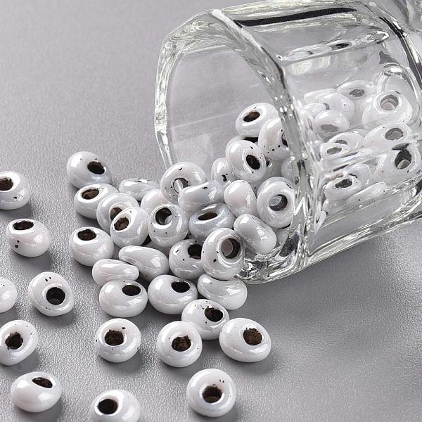 

PandaHall TOHO Short Magatama Beads, Japanese Seed Beads, Round Hole, Opaque Colours Silver Lined, (820) Black Lined Grey Ceylon Pearl..., Gray