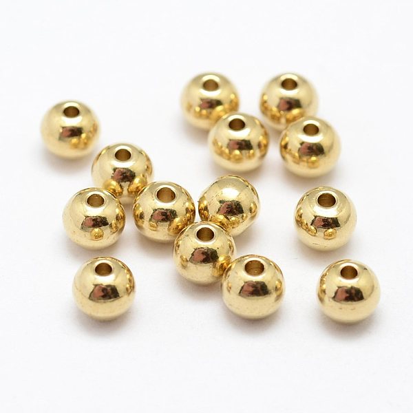 

PandaHall Brass Beads, Nickel Free, Round, Raw(Unplated), 3x3mm, Hole: 1.2mm Brass Round