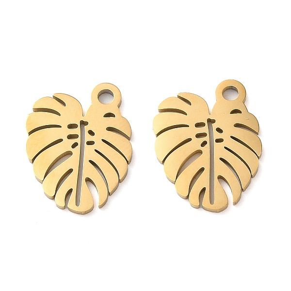 

PandaHall Ion Plating(IP) 304 Stainless Steel Charms, Manual Polishing, Monstera Leaf, Golden, 14x10.5x1mm, Hole: 1.6mm 304 Stainless Steel...