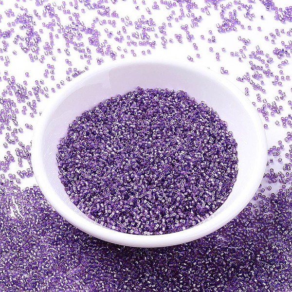 

PandaHall MIYUKI Delica Beads, Cylinder, Japanese Seed Beads, 11/0, (DB2168) Duracoat Silver Lined Dyed Orchid, 1.3x1.6mm, Hole: 0.8mm..., Purple