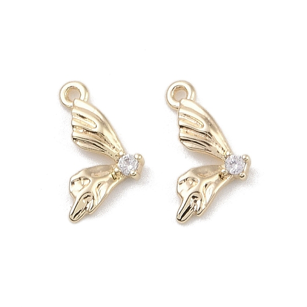 

PandaHall Brass Micro Pave Clear Cubic Zirconia Pendants, Butterfly Wings Charms, Real 18K Gold Plated, 11x6x1.6mm, Hole: 0.8mm Brass+Cubic...