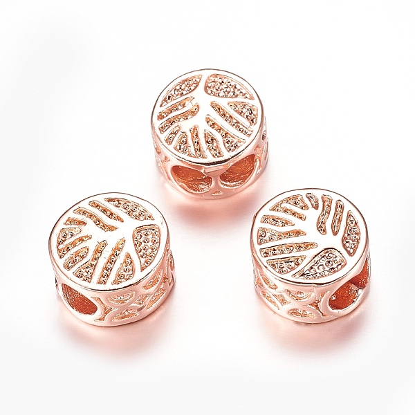 

PandaHall Brass Beads, Flat Round with Tree of Life, Cadmium Free & Lead Free, Rose Gold, 8x5mm, Hole: 3x5mm Brass Flat Round