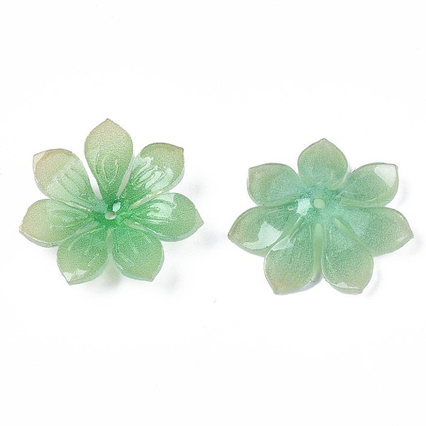 

PandaHall Plastic Beads, Flower, Lime Green, 19~19.5x20~20.5x4mm, Hole: 1.2mm Plastic Flower
