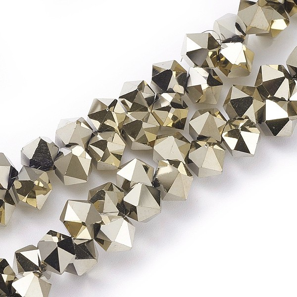 

PandaHall Electroplate Glass Beads Strands, Top Drilled Beads, Full Plated, Faceted, Hexagon, Light Gold Plated, 8x6x8mm, Hole: 1.2mm, about...