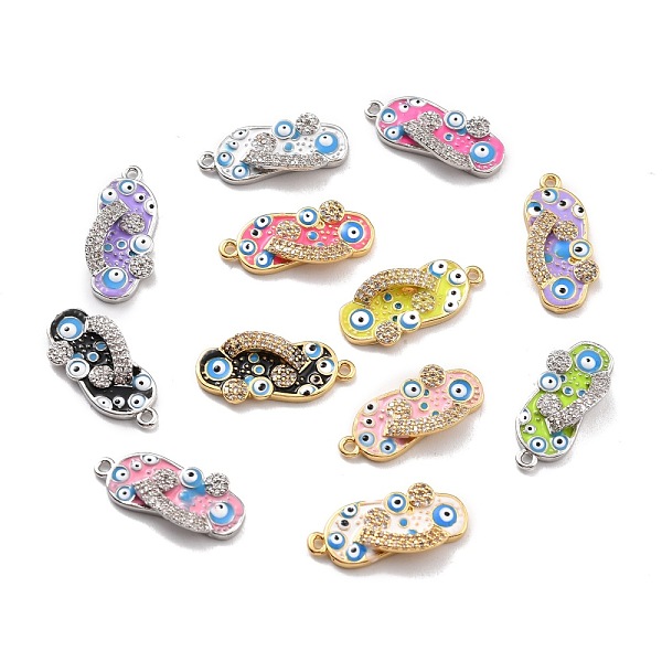 

PandaHall Brass Enamel Pendants, Flip Flops, Mixed Color, 22x10x4.1mm, Hole: 1.3mm Brass+Enamel Shoes Multicolor