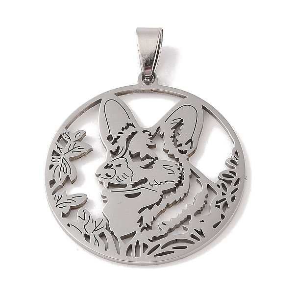 

PandaHall 201 Stainless Steel Pendants, Stainless Steel Color, Hollow, Animal Charm, Wolf, 37.5x34.5x1.5mm, Hole: 4x7mm 201 Stainless Steel...