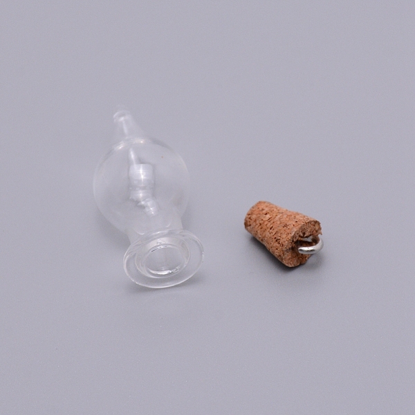 

PandaHall Empty Glass Wishing Bottle Pendants, with Cork Stopper and Platinum Iron Screw Eye Pin Peg, Teardrop, Clear, 39.5x14.5mm, Hole...