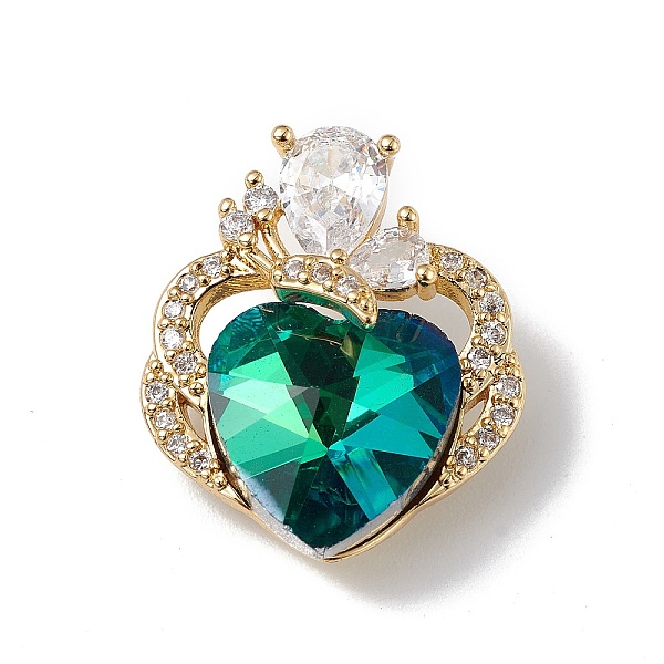 

PandaHall Real 18K Gold Plated Rack Plating Brass Micro Pave Clear Cubic Zirconia Pendants, with Glass, Long-Lasting Plated, Cadmium Free &..., Cyan