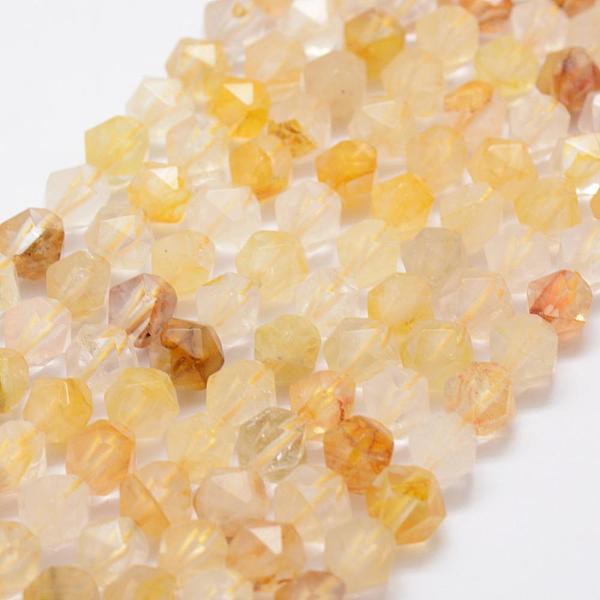 Natural Yelllow Hematoid Quartz Beads Strands