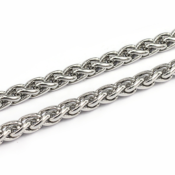 

PandaHall 304 Stainless Steel Wheat Chains, Foxtail Chain, Unwelded, Stainless Steel Color, 9x6x1.5mm 304 Stainless Steel