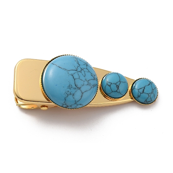 

PandaHall Synthetic Turquoise Alligator Hair Clips, with Iron Finding, Cadmium Free & Lead Free, 26~27x59~61x14~16mm Synthetic Turquoise