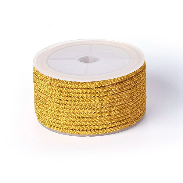 

PandaHall Polyester Braided Cord, Gold, 3mm, about 12.02~13.12 yards(11~12m)/roll Polyester Gold