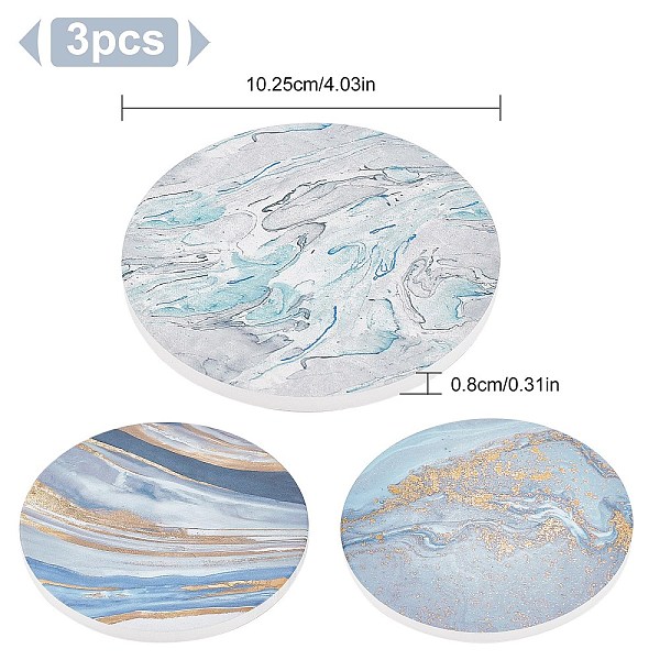 

PandaHall CRASPIRE 3Pcs 3Styles Cork Ceramics Plant Mat, Kitchen Hot Mats, Marble Pattern Ceramic Cork Mat, for DIY Craft Supplies, Flat..., Multicolor