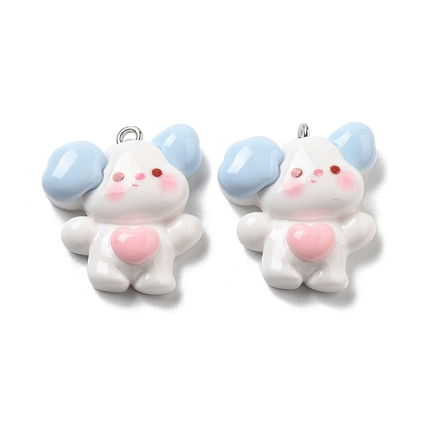 

PandaHall Opaque Resin Pendants, Cartoon Charms, Dog, 25x23x8mm, Hole: 2mm Resin Dog White