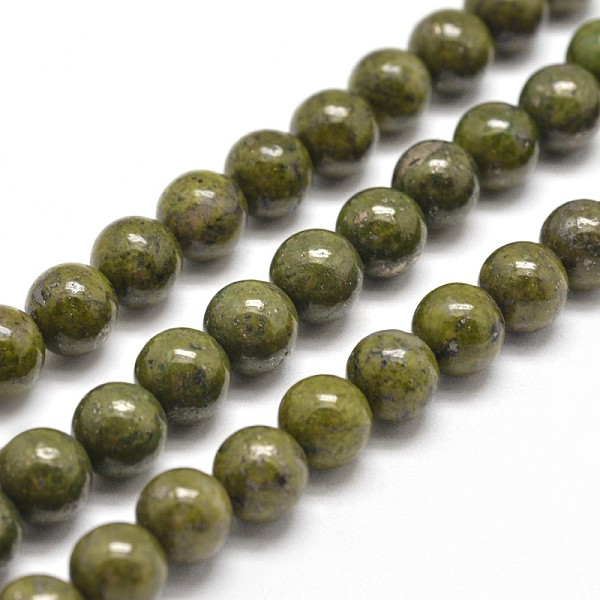 Ronds verts naturels perles de granit brins