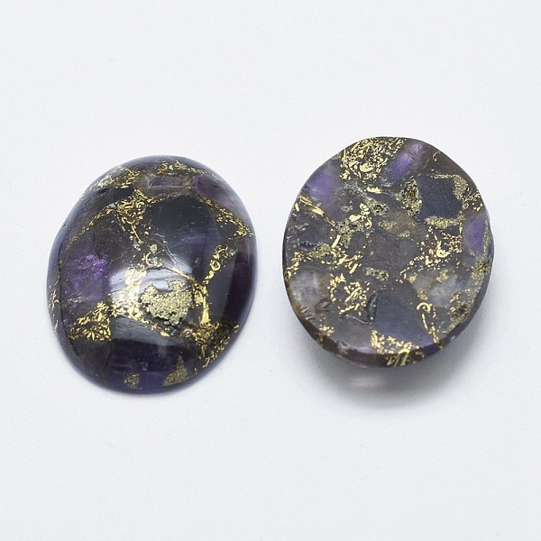 Amethyst-Cabochons Aus Messing