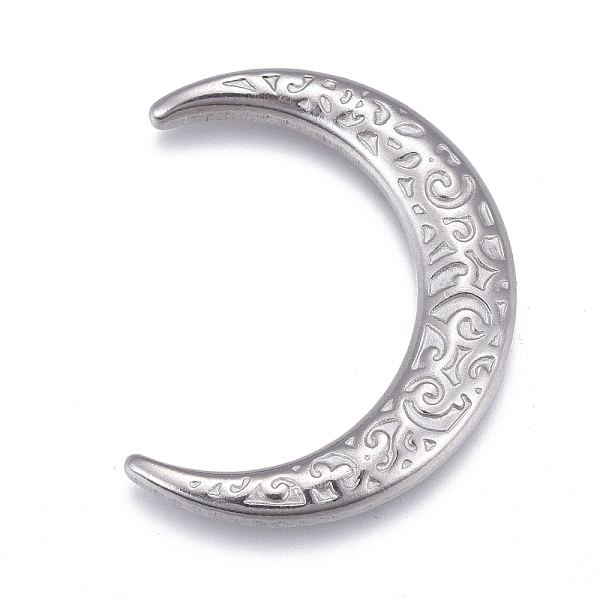 

PandaHall 304 Stainless Steel Cabochon, Textured, Moon, Stainless Steel Color, 29x23x3mm 304 Stainless Steel Moon