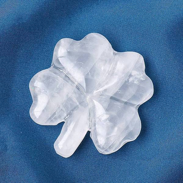 

PandaHall Natural Quartz Crystal Carved Clover Figurines Statues for Home Office Tabletop Feng Shui Ornament, 45.5x43.5x8mm Quartz Crystal...