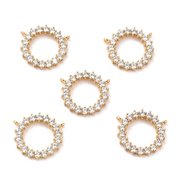 

PandaHall Brass Micro Pave Cubic Zirconia Pendants, Long-Lasting Plated, Cadmium Free & Lead Free, Ring, Real 18K Gold Plated, 16x15.5x2.5mm..., Clear