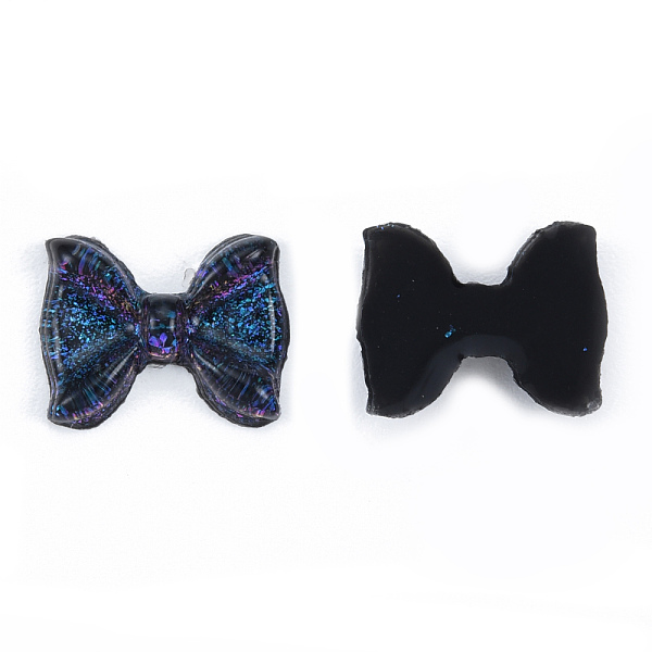 

PandaHall Resin Cabochons, with Glitter Powder, Bowknot, Prussian Blue, 8x10.5x2.5mm Resin Bowknot
